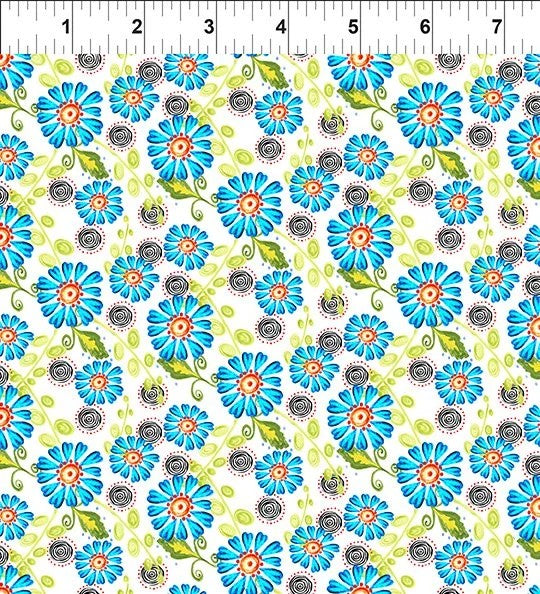 In The Beginning Petit Jardin Flower Dot Blue 7JHR2
