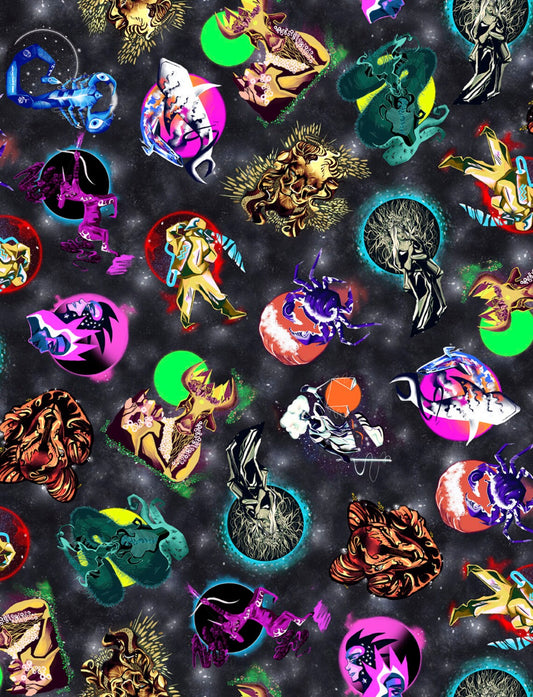 QT Fabrics The Zodiac Toss Black