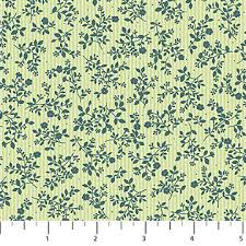 Northcott Patrick Lose Charlotte's Garden Vinca Stripe Sage 10047-74