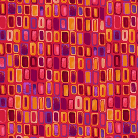 RJR Fabrics Floret Geometric Chysanthem Building Scarlet KK103-SC1