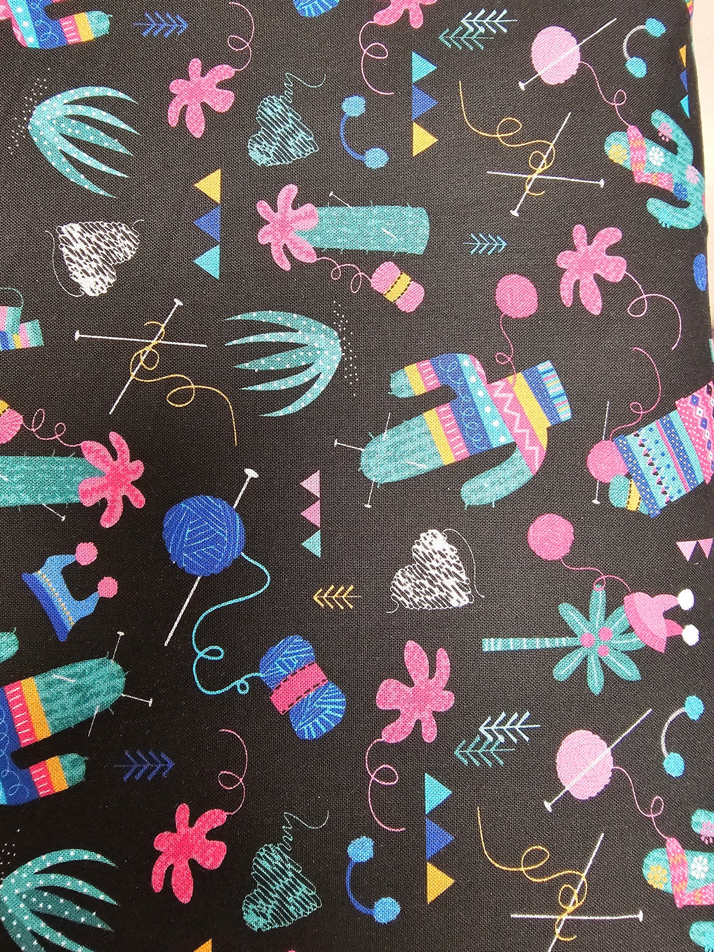 1020 Benartex Llama Drama Knitted Fun Black 12713-12