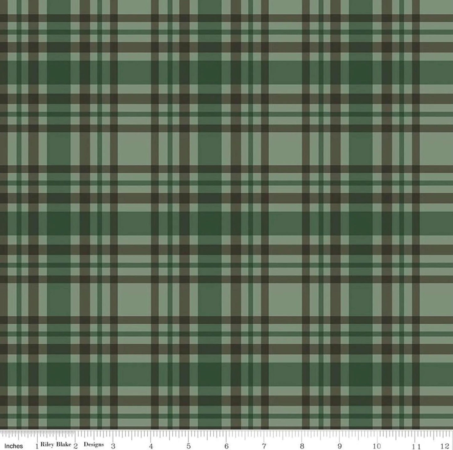 1025 Riley Blake Designs Let's Get Lost In The Woods Plaid Green C15123