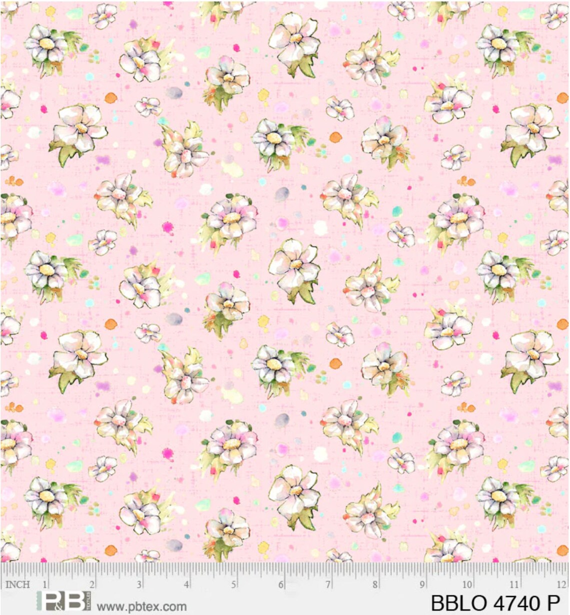 P&B Textiles Boots and Blooms Small Floral Pink 04740-P