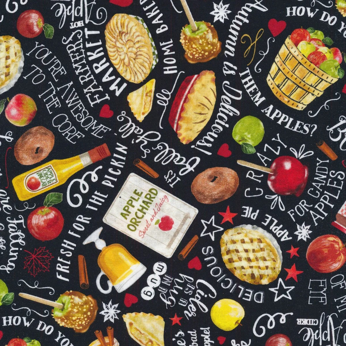 Timeless Treasures Happy Harvest GAIL-CD1424 Black