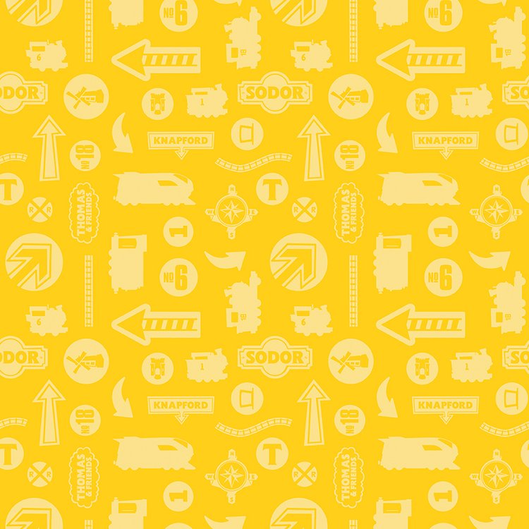 Riley Blake Full Steam Ahead with Thomas and Friends Tonal Yellow C12513