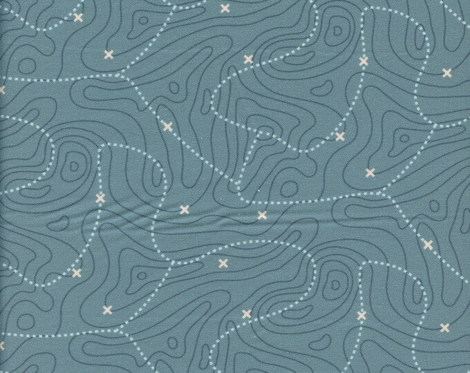 Figo Fabrics (a division of Northcott) Around The Campfire Maps Teal
