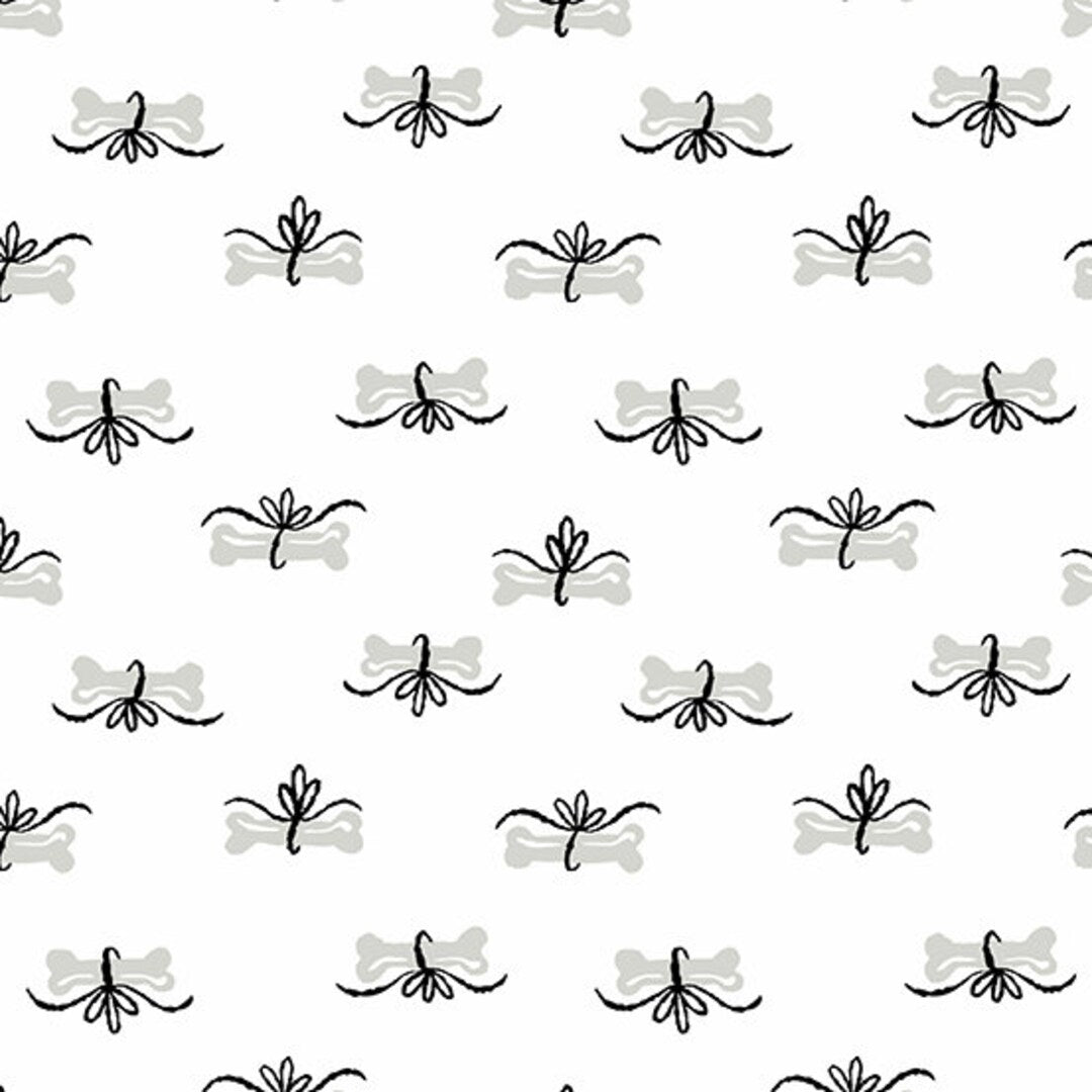 Andover Furry and Bright Bones on White A-586-L