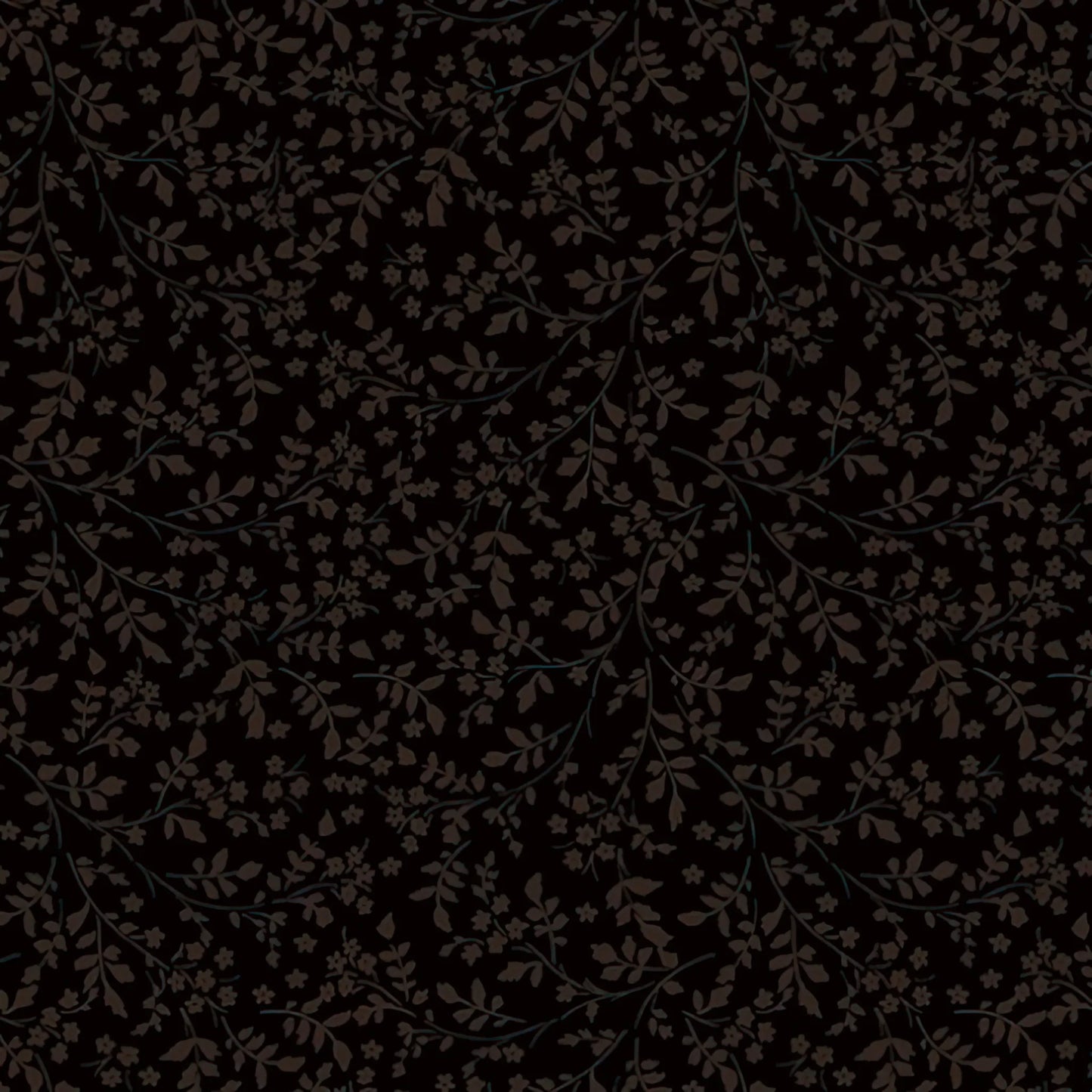 Benartex Domino Effect Flower Foliage Black on Black 12422-99