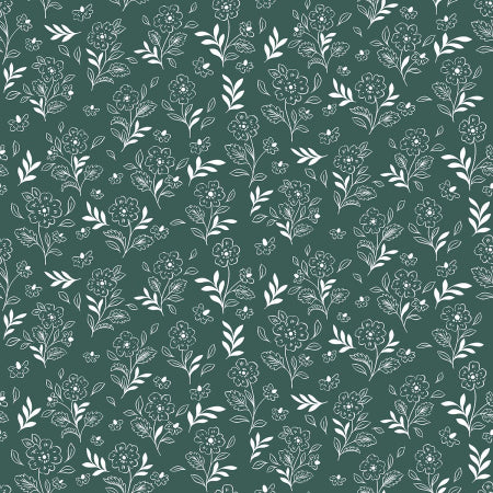 Cotton + Steel Earth Magic Floral Cluster Green Meadows EM104-GM1