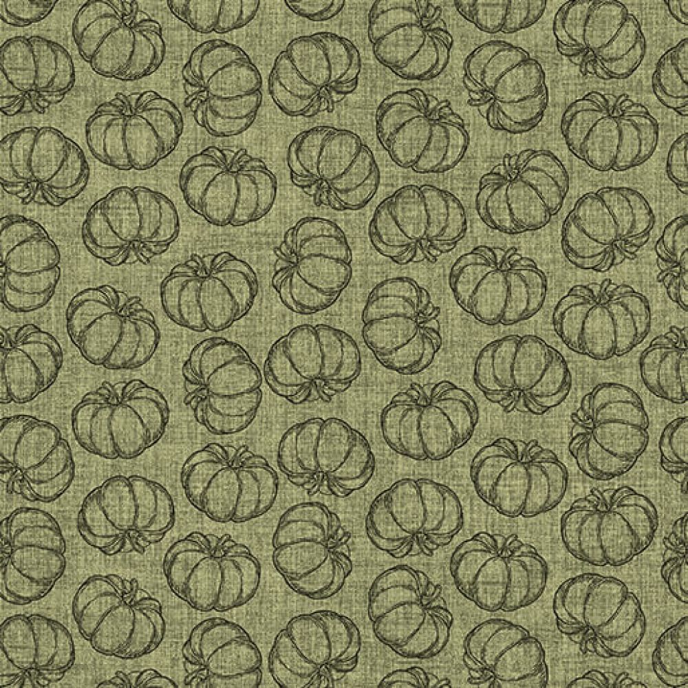 8762 Benartex Designer Fabrics Harvest Farm Tossed Pumpkins Green 13051-44