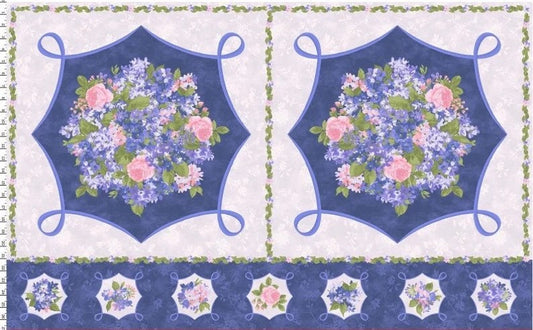 Maywood Studios Cottage Bouquet Panel Light Background MAS-10260-K