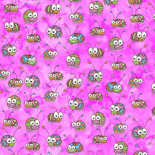 QT Fabrics Sunbright Bug Allover Pink By Dan Morris 28927-P