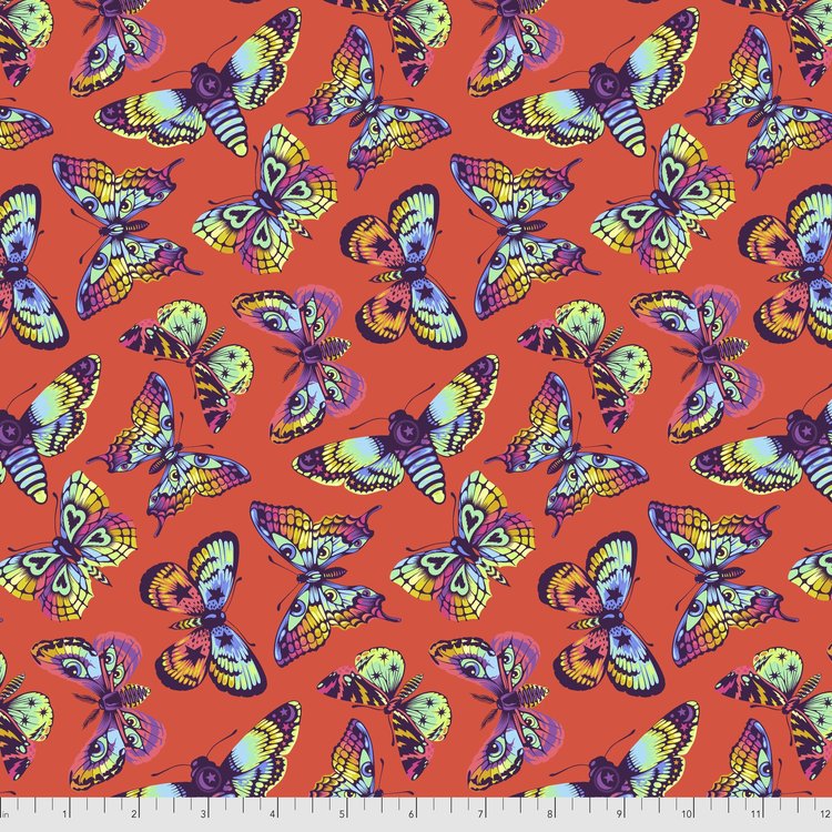 Free Spirit Tula Pink Daydreamer Butterfly Kisses Papaya