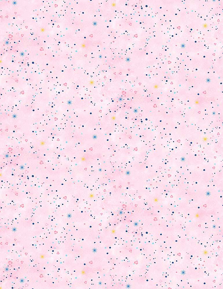 Timeless Treasures Hello Sunshine Little Dots Hearts Stars Pink CD1349