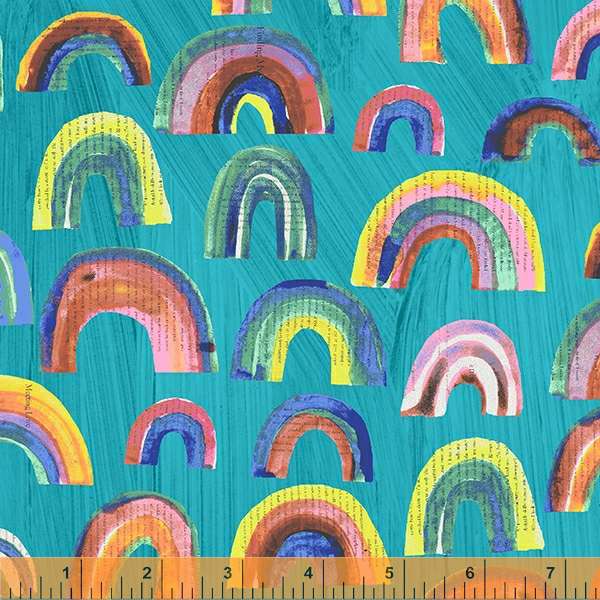 Windham Colorwash Happy Paper Rainbows Turquoise 53122-4