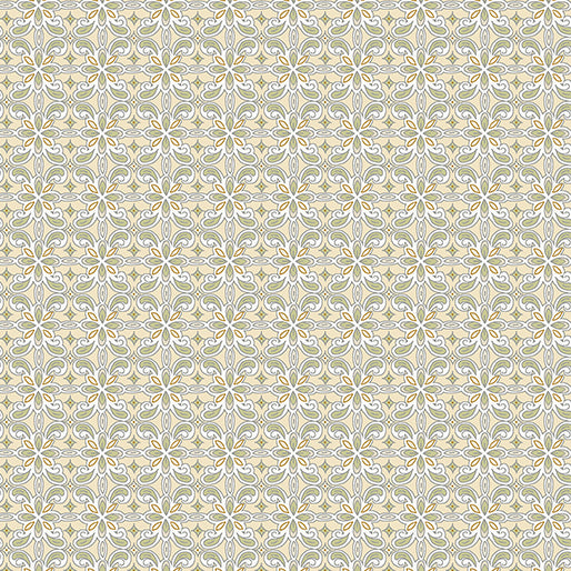 Benartex Samsara Tile Gold Gray Tan 13068M