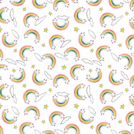 Wilmington Sweet World Rainbow Toss White 3021-10512-153