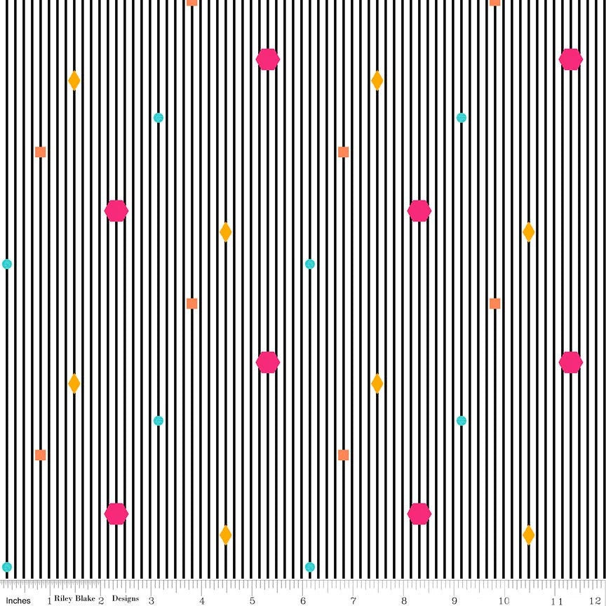 Riley Blake Colour Wall Stripe White C11591