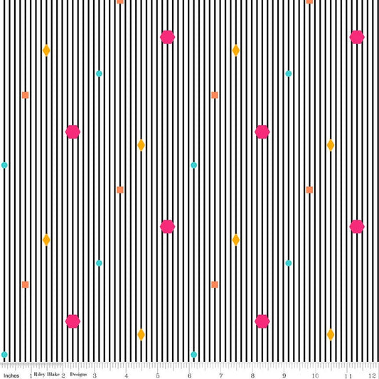 Riley Blake Colour Wall Stripe White C11591