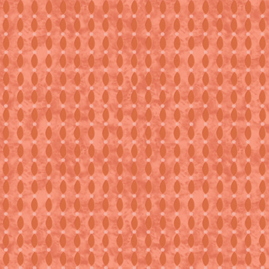 QT Fabrics Enchanted Garden Leafy Stripe Coral 1649-28499-C