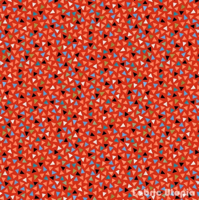 QT Fabrics Cockatoos Triangle Geo 1649-29081-R