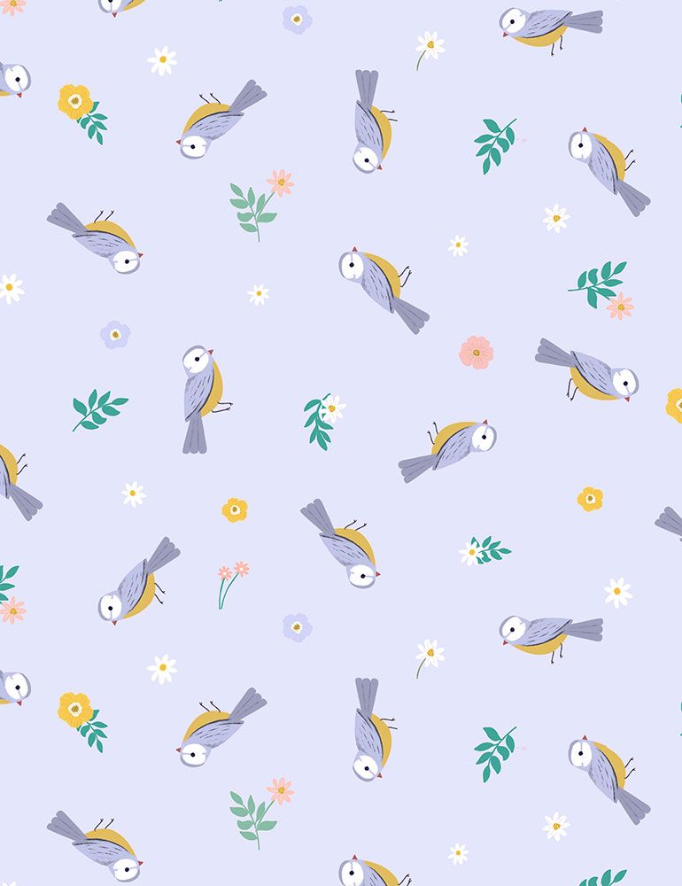 Dear Stella Ready Thready Sew Tossed Birdies Grotto STELLA-D2182