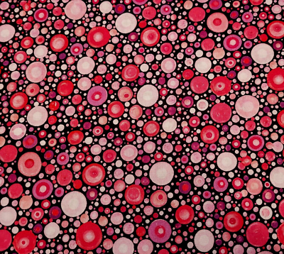 P&B Textiles Mindful Mandalas Small Dots Fuschia 04399-F
