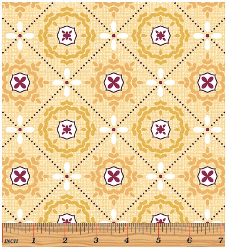 1403 Benartex Designer Fabrics Mabon Mosaic in Shallows Yellow 01815-30