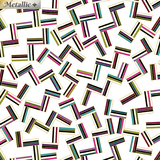 1415 Benartex Designer Fabrics Dog On It Many Angles White/Multi 6259M-09 Metallic