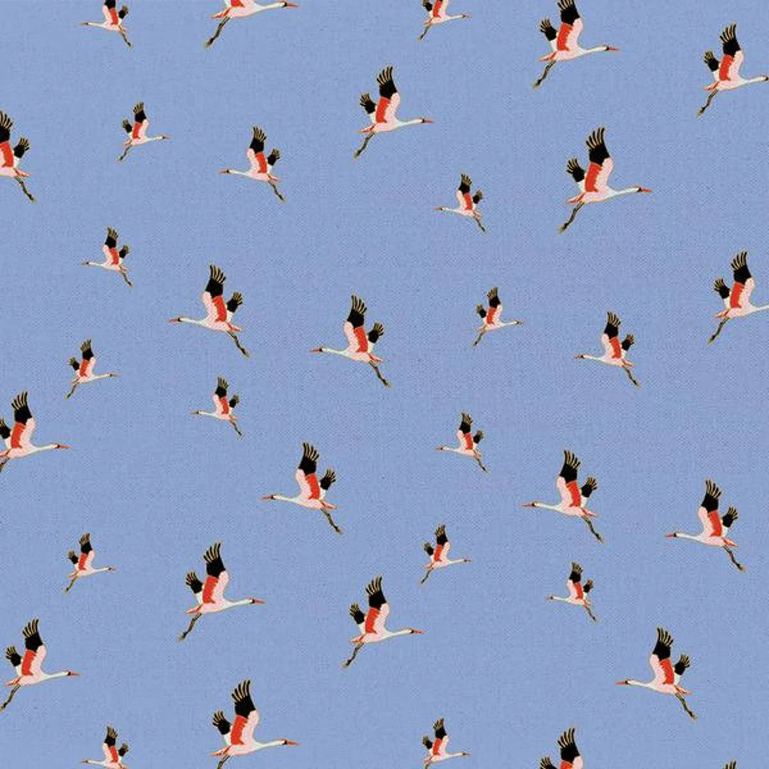 1420 Paintbrush Studio Fabrics Imperial Garden Cranes Perwinkle 120-20191