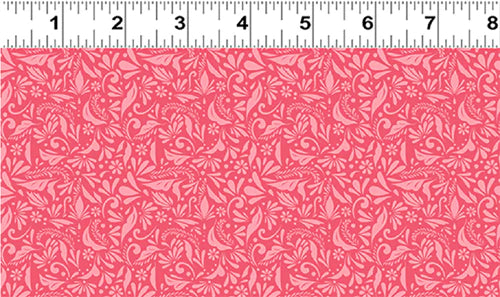 Clothworks Morning Glory Y3559-40 Dark Coral