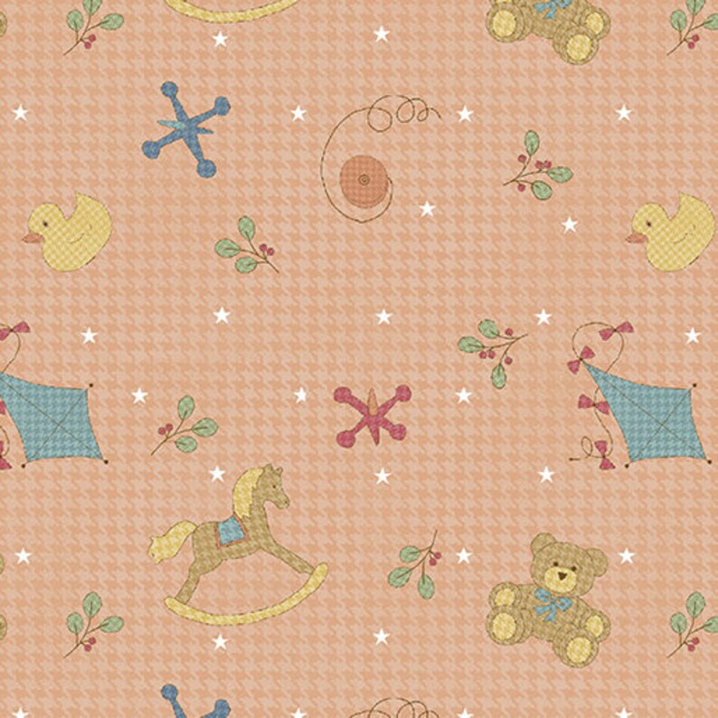 Benartex ABC's Toy Toss Coral 13173-25