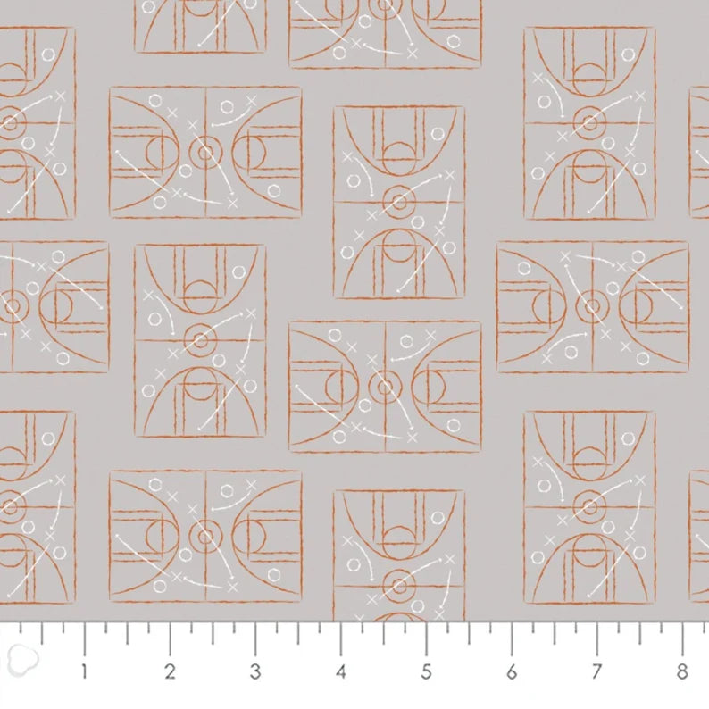 Camelot Fabrics Strategy Board Basketball 61190205 Grey
