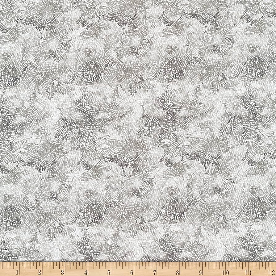 1587 P&B Textiles Serenity Swirl Dots Midtone Silver