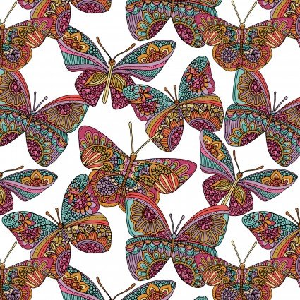 1597 Benartex Designer Fabrics Rainbow Garden Rainbow Butterflies 13112