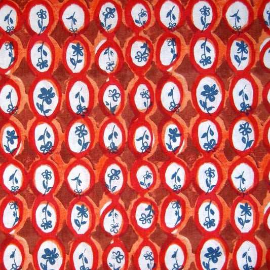 Windham Meadowlark Brown & Red Medallions