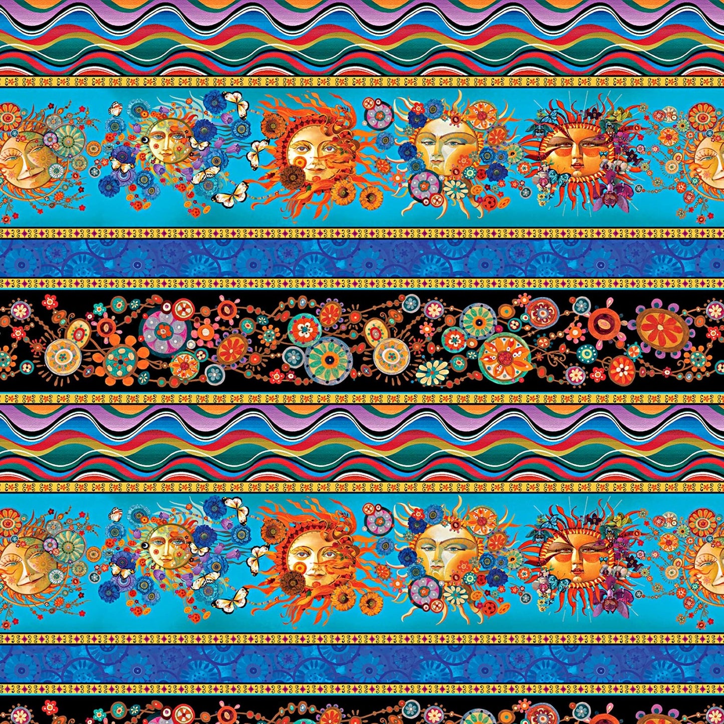 1601 Benartex Designer Fabrics Season of the Sun Stripe Multi 13191-99