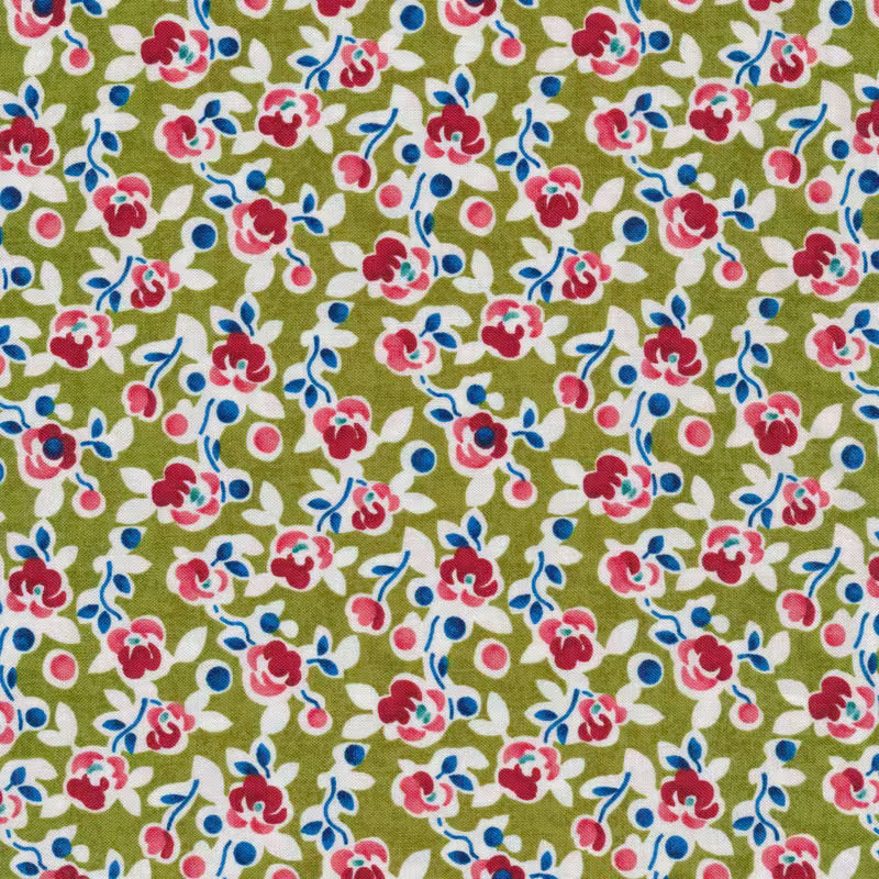 1619 Benartex Designer Fabrics Wander Lane Posies Willow 13603-45