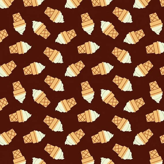 1639 Paintbrush Studio Fabrics Food Truck Ice Cream Cone Brown 120209422