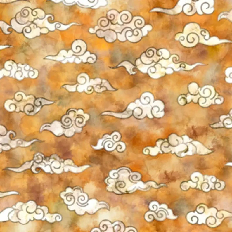 QT Fabrics Moonshadow Clouds 2600-28566-S Yellow/Gold