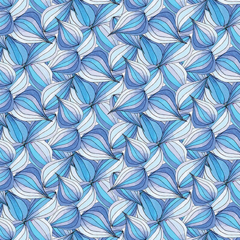 Benartex Fantasy Garden Pods Blue 13241-51