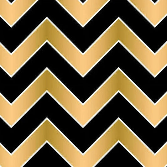 $5/yard $35/BOLT Black Gold White Metallic Chevron