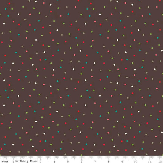 Riley Blake Winter Wonder Dots Charcoal C12068