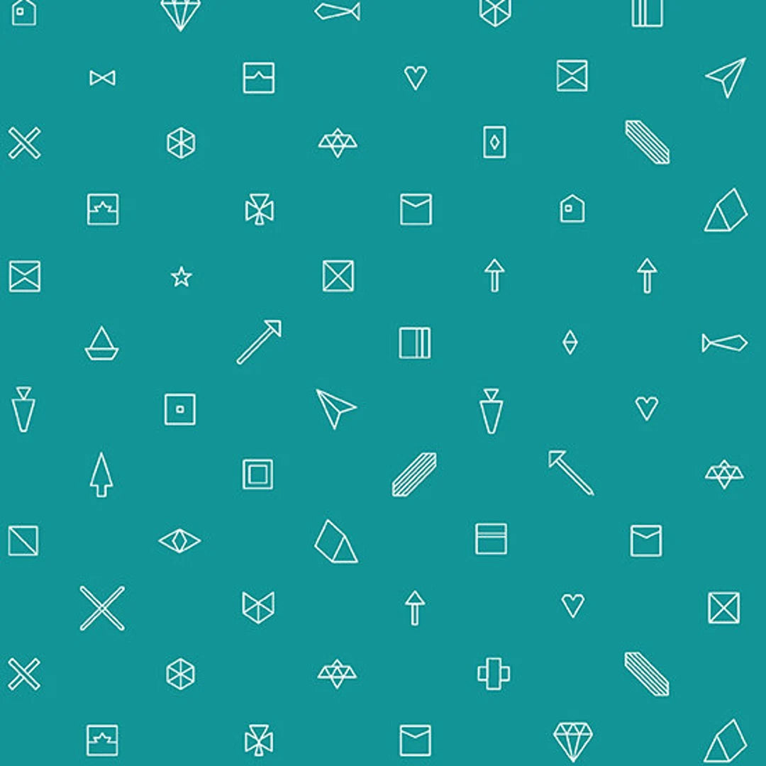 Andover Century Prints Hopscotch Trinkets by Alison Glass CS-23-TEAL
