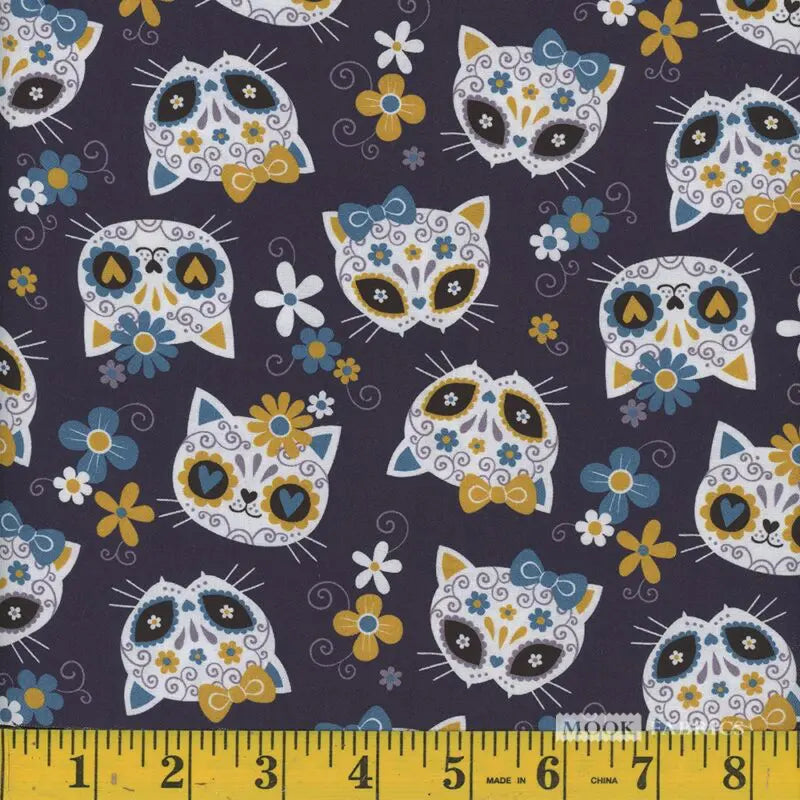 Mook Sugar Skull Cats Blue 111643