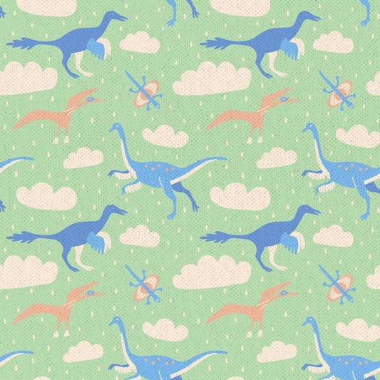 Paintbrush Studios Fabrics Dinosaur Stories Mint Green