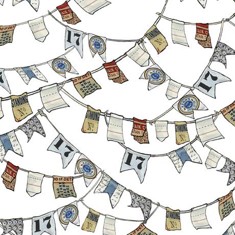 QT Fabrics Set Sail Flags White 1649-28495-Z