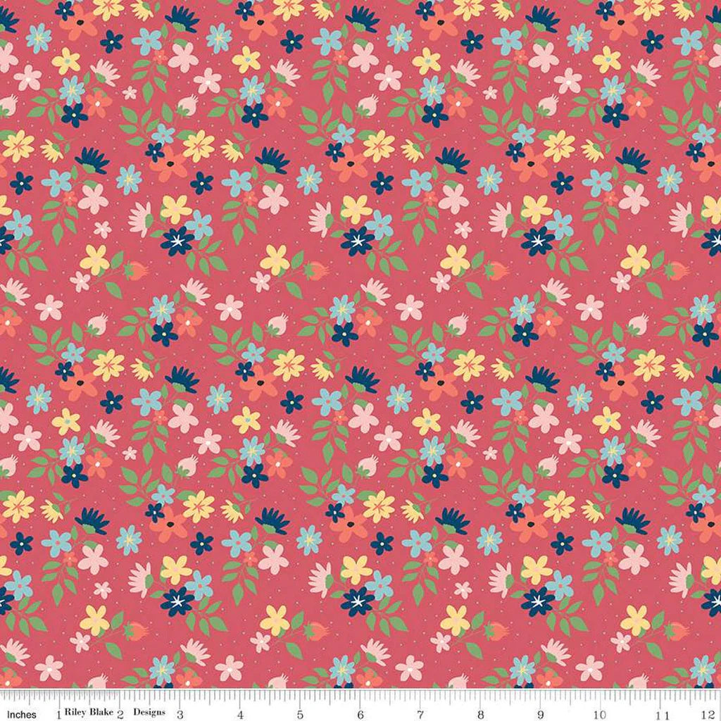 Riley Blake Sew Much Fun Floral C12456 Tearose