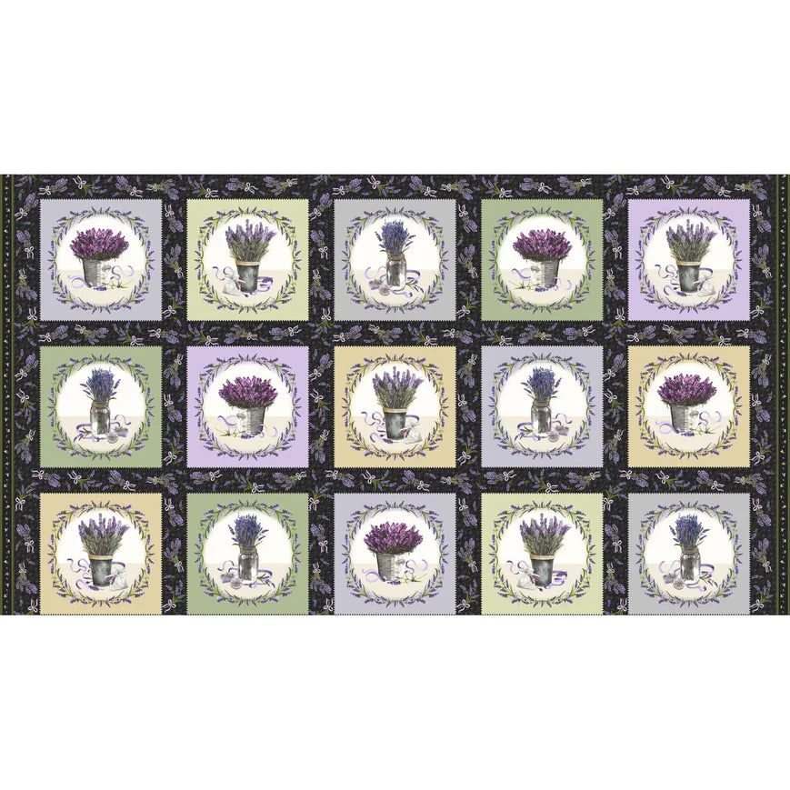 Maywood Studio Lavender Sachet Block Panel Black MASD-10040-K