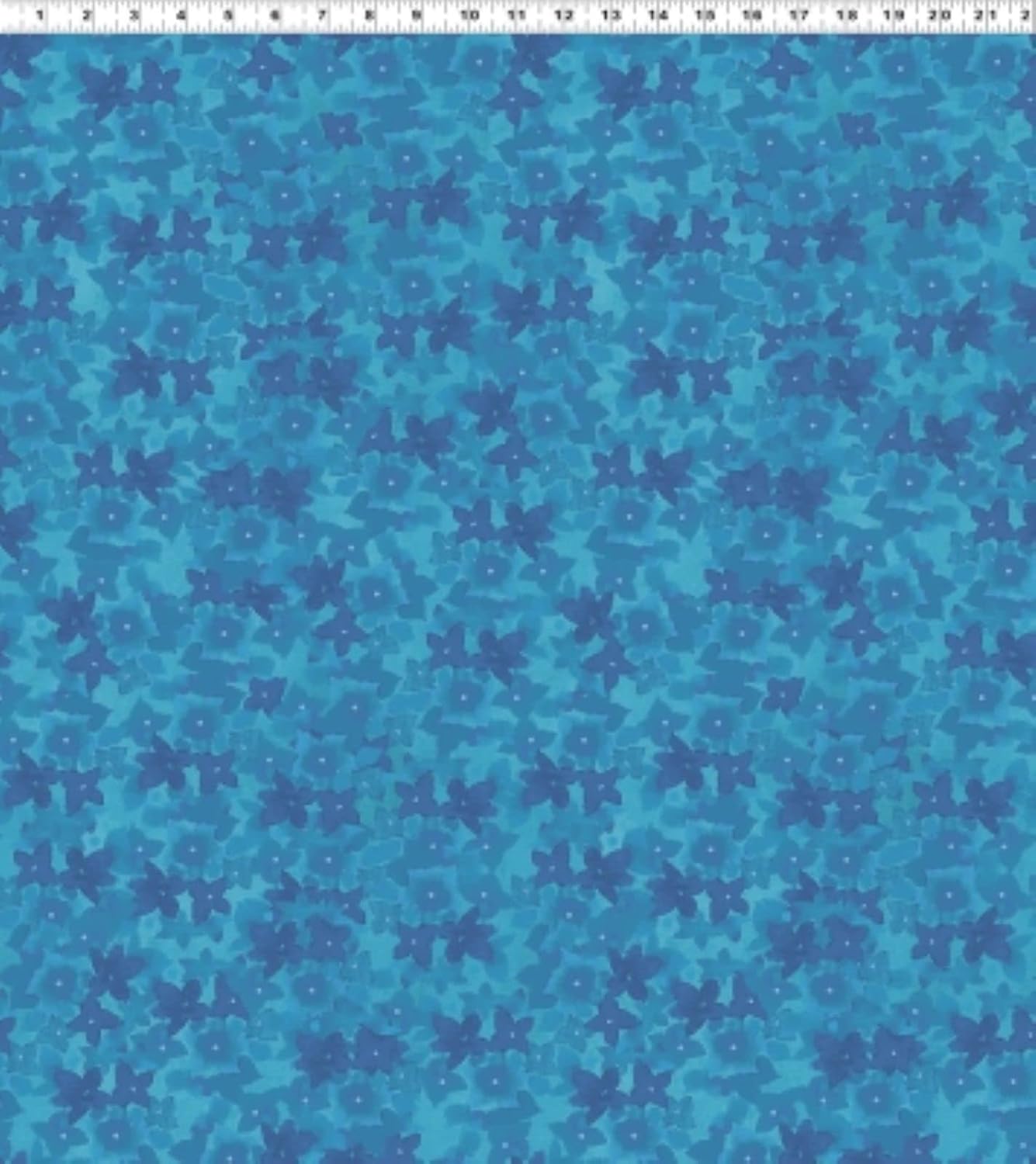 Clothworks Painted Patchwork Toss Denim Violets